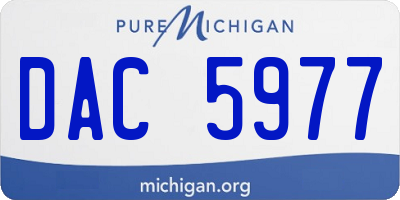 MI license plate DAC5977