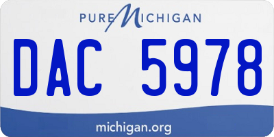 MI license plate DAC5978