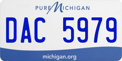 MI license plate DAC5979