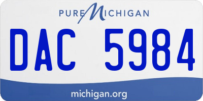MI license plate DAC5984
