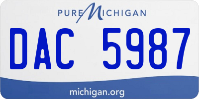 MI license plate DAC5987