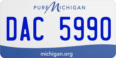 MI license plate DAC5990