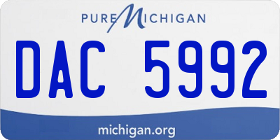 MI license plate DAC5992