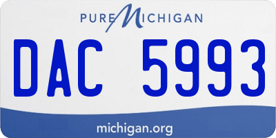 MI license plate DAC5993