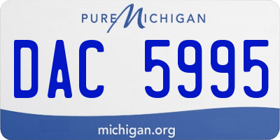 MI license plate DAC5995