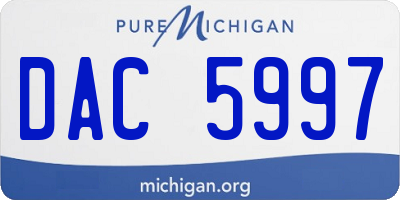MI license plate DAC5997
