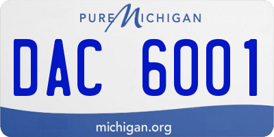 MI license plate DAC6001