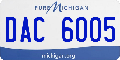 MI license plate DAC6005
