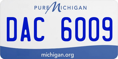MI license plate DAC6009