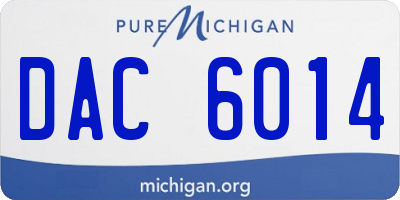 MI license plate DAC6014