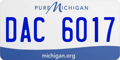 MI license plate DAC6017