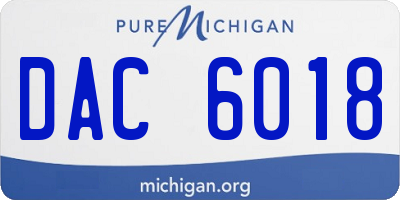 MI license plate DAC6018