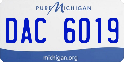 MI license plate DAC6019