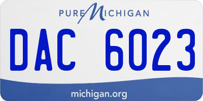 MI license plate DAC6023