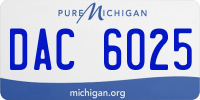 MI license plate DAC6025