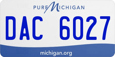 MI license plate DAC6027