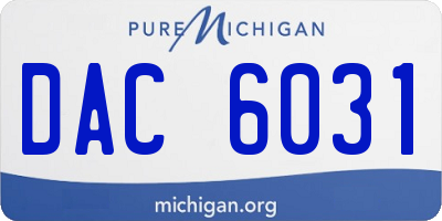 MI license plate DAC6031