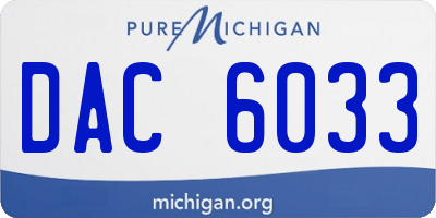 MI license plate DAC6033