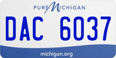 MI license plate DAC6037