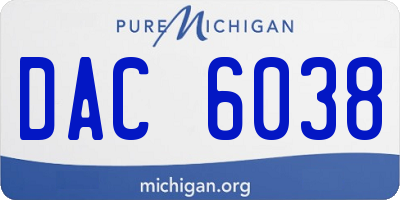 MI license plate DAC6038