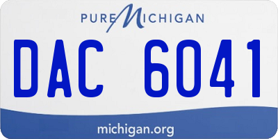 MI license plate DAC6041