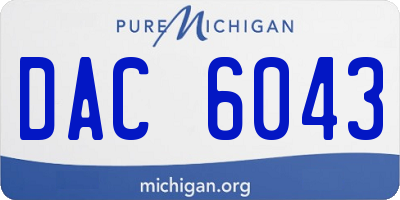 MI license plate DAC6043