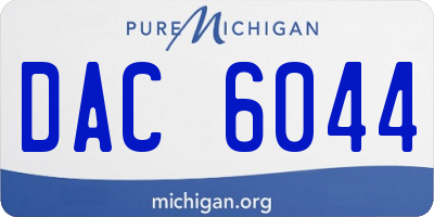 MI license plate DAC6044