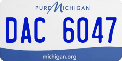 MI license plate DAC6047
