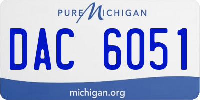MI license plate DAC6051