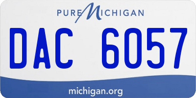 MI license plate DAC6057