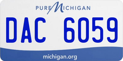 MI license plate DAC6059