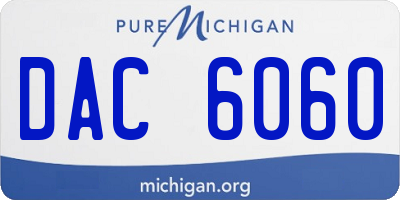 MI license plate DAC6060