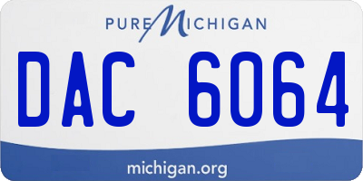 MI license plate DAC6064