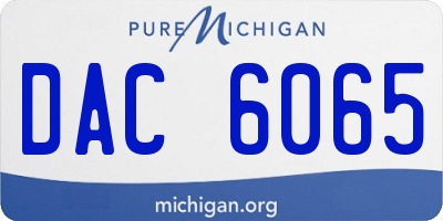 MI license plate DAC6065