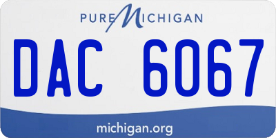 MI license plate DAC6067