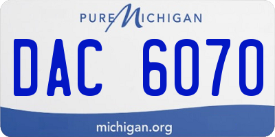 MI license plate DAC6070