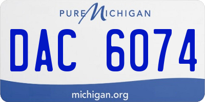 MI license plate DAC6074