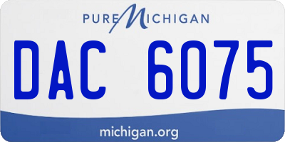 MI license plate DAC6075