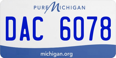 MI license plate DAC6078