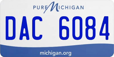 MI license plate DAC6084