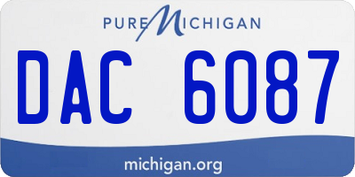 MI license plate DAC6087