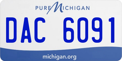 MI license plate DAC6091