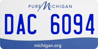 MI license plate DAC6094
