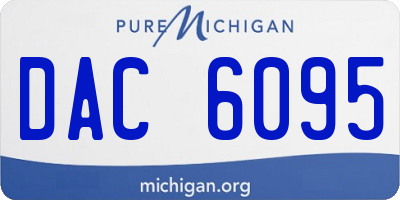 MI license plate DAC6095