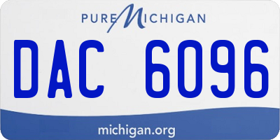 MI license plate DAC6096