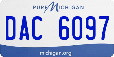 MI license plate DAC6097
