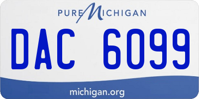 MI license plate DAC6099