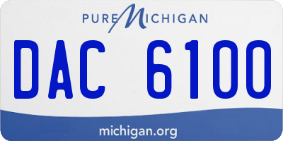 MI license plate DAC6100