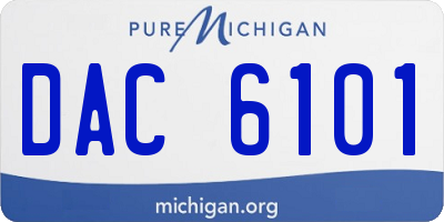 MI license plate DAC6101