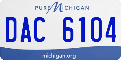 MI license plate DAC6104